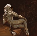  2017 andytakker arm_support athletic babirusa bed bedding biped black_eyes braided_hair brown_background brown_countershading brown_fur brown_tail butt butt_focus cloven_hooves countershade_torso countershading digital_drawing_(artwork) digital_media_(artwork) ears_back full-length_portrait fur hair hand_on_knee hooves humanoid_hands kuhankeittaja leaning_on_elbow looking_at_viewer looking_back lying male mammal markings nude on_bed pig_nose pinup ponytail porcine portrait pose rear_view simple_background sitting solo tail_tuft tattoo textured_background tribal_markings tribal_tattoo tuft tusks watermark white_hair white_hooves white_markings 