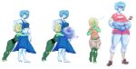  2017 alien belly big_belly blue_hair blue_skin cartoon_network clothing duo female gem_(species) green_hair green_skin grindavikbydaylight hair lapis_lazuli_(steven_universe) not_furry peridot_(steven_universe) simple_background steven_universe water_inflation white_background 