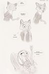  ambiguous_gender anthro baby bed canine clothed clothing comic dialogue disney english_text female fox fur group hi_res intravenous judy_hopps lagomorph male mammal monochrome nick_wilde rabbit smile sprinkah text url young zootopia 