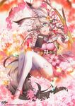  animal_ear_fluff animal_ears blade_&amp;_soul blue_eyes blush breasts eyebrows_visible_through_hair fox_ears fox_tail full_body high_heels highres kyjsogom large_breasts looking_at_viewer lyn_(blade_&amp;_soul) open_mouth smile solo tail teeth thighhighs white_legwear 
