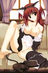  animal_ears breasts digital_version feet maid nanakase_yui nekomimi nekonade_distortion_exodus nipples no_bra nopan open_shirt tail thighhighs tsukinon whitesoft 