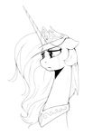  2017 anticularpony crown crying equine female feral friendship_is_magic hair horn jewelry mammal monochrome multicolored_hair my_little_pony necklace portrait princess_celestia_(mlp) royalty simple_background solo tears unicorn white_background 