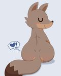  ! &lt;3 acstlu ambiguous_gender big_butt blush brown_fur butt butt_blush canine cute digital_media_(artwork) dipstick_tail facebook facebook_fox facebook_stickers feral fox fur hi_res mammal multicolored_fur multicolored_tail presenting sitting smile solo 