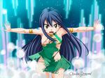  blue_hair breasts claudia_dragneel dress fairy_tail nipples open_mouth tattoo wendy_marvell 