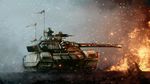  fire flag ground_vehicle military military_vehicle motor_vehicle no_humans original snowing solaris_(xorn) t-72 tank 