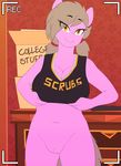  2017 animated anthro anthrofied areola bottomless breasts brown_hair clothed clothing clothing_lift earth_pony equine fan_character female hair horse looking_at_viewer mammal my_little_pony navel nipples pony pussy recording replica_(artist) reppy shirt shirt_lift smile solo 