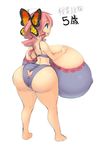 1girl ass ass_cutout blue_eyes breasts butt_crack gigantic_breasts huge_ass keyhole_panties magister_(medical_whiskey) pink_hair thick_thighs translation_request 