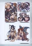  absurdres anna_(granblue_fantasy) apron armor armored_boots bare_shoulders barefoot beatrix_(granblue_fantasy) bikini_armor black_hair blonde_hair boots braid breasts brown_hair cat claudia_(granblue_fantasy) cleavage collarbone danua dorothy_(granblue_fantasy) draph dress french_braid frills granblue_fantasy green_eyes gretel_(granblue_fantasy) hairband hansel_(granblue_fantasy) hat highres holding holding_sword holding_weapon horns jewelry juliet_sleeves large_breasts lipstick long_hair long_sleeves looking_at_viewer maid maid_apron maid_headdress makeup medium_breasts midriff minaba_hideo mirror multiple_girls navel necklace non-web_source official_art pleated_skirt pointy_ears polearm puffy_sleeves red_eyes red_hair scan simple_background sitting skirt smile spear sword thigh_strap thighhighs twintails weapon witch_hat zeta_(granblue_fantasy) 