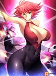 aqua_eyes areolae breasts covered_nipples cutie_honey cutie_honey_(character) gloves haganef huge_breasts impossible_clothes red_hair skin_tight 