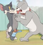  ambiguous_gender anthro atori bone canine cat collar dog drooling feline jerry_(tom_&amp;_jerry) mammal mouse rodent saliva size_difference spike_(tom_&amp;_jerry) sweat tom_(tom_&amp;_jerry) tom_and_jerry tongue tongue_out 