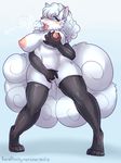  2017 alolan_vulpix anthro areola armwear big_breasts breast_grab breasts breath canine clothing eifie elbow_gloves female gloves hand_on_breast inverted_nipples legwear lingerie mammal masturbation moan multi_tail nintendo nipples nude open_mouth pok&eacute;mon pussy_juice regional_variant solo thigh_highs video_games voluptuous wide_hips 