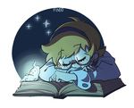  book closed_eyes ghost little_witch_academia lotte_jansson orange_hair short_hair sleeping 