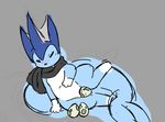  bargglesnatch-x1 blush eeveelution egg eyes_closed female nintendo oviposition pok&eacute;mon scarf sly_vaporeon solo vaporeon video_games 