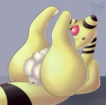  ampharos animal_genitalia anthro anus balls barefoot big_butt butt frostyribbons half-closed_eyes looking_at_viewer lying male nintendo nude on_back on_floor penis pok&eacute;mon presenting presenting_anus presenting_hindquarters raised_leg sheath solo thick_thighs video_games 