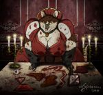  2018 anthro armello bedroom_eyes blood candle cleaver clothed clothing eyeball fan_(disambiguation) fangs female gore grin griotte_(armello) half-closed_eyes intestines jewelry looking_at_viewer mammal melee_weapon necklace rat rodent seductive smile solo teeth weapon xxsparcoxx 