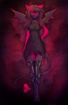  2013 anthro black_nose blakc_hair breasts cat clothed clothing demon feline female mammal neotheta open_mouth purple_eyes red_eyes smile solo teeth tongue 