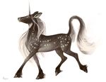  alsareslynx ambiguous_gender black_nose equine feral hooves horn mammal simple_background soo unicorn white_background 