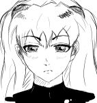  1girl bangs bodysuit hair_between_eyes long_hair monochrome neon_genesis_evangelion pilot_suit portrait sketch soryu_asuka_langley 