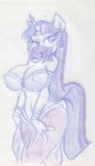  2017 anthro anthrofied breasts equine female friendship_is_magic harem_outfit horn king-cheetah mammal my_little_pony nipple_bulge piercing pose sketch solo traditional_media_(artwork) twilight_sparkle_(mlp) unicorn veil 