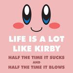  alien blush close-up cute english_text humor kirby kirby_(series) looking_at_viewer male nintendo not_furry smile solo text the_truth unknown_artist video_games 