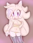  anthro blush bracelet breasts clothed clothing eyelashes fan_character female hair hearlesssoul jewelry legwear long_hair navel nipples open_mouth panties partially_clothed solo sonic_(series) stockings summer_the_hybrid sweat underwear 