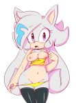  anthro blush bracelet breasts clothed clothing eyelashes fan_character female hair hearlesssoul jewelry legwear long_hair navel nipples open_mouth panties partially_clothed solo sonic_(series) stockings summer_the_hybrid sweat underwear 