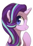  2017 blue_eyes equine female feral friendship_is_magic hair hi_res hooves horn long_hair looking_at_viewer mammal momomistress multicolored_hair my_little_pony simple_background smile solo starlight_glimmer_(mlp) two_tone_hair unicorn white_background 