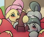  2016 absurd_res animal_genitalia animal_penis balls blush cum cum_in_hair cutie_mark earth_pony equine equine_penis female feral fluttershy_(mlp) friendship_is_magic group hair half-closed_eyes hi_res horse licking male male/female mammal marble_pie_(mlp) my_little_pony open_mouth oral penis penis_lick piecee01 pink_hair pony sex spread_legs spreading tongue tongue_out 