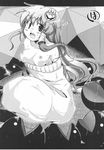  :o breasts frog_suit_(mario) greyscale habara_meguru hair_ornament kochiya_sanae kuribo's_shoe long_hair mario mario_(series) medium_breasts monochrome muncher non-web_source piranha_plant plant socks solo super_mario_bros. sweat touhou 