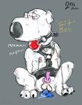  2010 balls black_nose bound brian_griffin canine crying dog family_guy forced male mammal nipple_piercing nipples penis piercing rape solo unknown_artist 