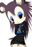  animal_crossing black_nose eyeshadow female hedgehog labelle looking_at_viewer makeup mammal miniskirt necktie nintendo plain_background pussy solo usaro video_games white_background 