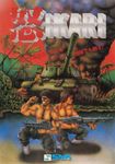  80s artist_request black_hair clark_still ground_vehicle gun highres ikari_(game) jungle m60 machine machine_gun military military_vehicle motor_vehicle multiple_boys nature official_art oldschool palm_tree poster ralf_jones smoke snk source_request tank tree weapon 