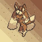  2017 anthro big_breasts breasts brown_fur digital_media_(artwork) eeveelution eyes_closed fan_character female fur glaceon happy hybrid lagomorph lopunny mammal mix nintendo nude pok&eacute;mon presenting pubes raised_tail sexylopunny simple_background solo sue_(sexylopunny) video_games 