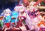  animal_ears armor aura_kingdom bunny_ears christmas demmy801 dress garter horns pointy_ears thighhighs underboob wings 