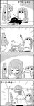  4koma ? cleaning closed_eyes comic commentary_request drooling geta greyscale hair_ornament hair_tubes highres karakasa_obake kasodani_kyouko kneeling kochiya_sanae laundry_pole long_hair long_sleeves monochrome multiple_girls partially_translated rag shaded_face short_hair shoujo_kitou-chuu skirt smile snake_hair_ornament sparkle sweat tani_takeshi tatara_kogasa tongue tongue_out touhou translation_request umbrella yukkuri_shiteitte_ne |_| 