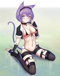  animal_ears bikini cameltoe garter heels nekomimi open_shirt sonic0_0 stockings swimsuits tail thighhighs 