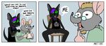  annoyed bottomless cat clothed clothing comic english_text feline female flat_chested food looking_at_viewer male male/female mammal matt_rat open_mouth partially_clothed presenting presenting_pussy pussy rat rodent sandwich_(food) surprise text tongue tongue_out 