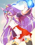  bare_shoulders blazblue blazblue:_central_fiction helmet looking_at_viewer mikado_(blazblue) potato_(oriha94) purple_hair red_eyes solo 