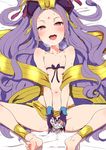  :d areola_slip areolae ass bad_id bad_twitter_id barefoot blush bow bow_bra bra breasts censored clearite crown earrings fate/grand_order fate_(series) gloves heart heart-shaped_pupils jewelry long_hair looking_at_viewer lying navel novelty_censor nude on_back open_mouth purple_eyes purple_gloves purple_hair ribbon ribbon_bra shawl small_breasts smile solo spread_legs string string_bra sweat symbol-shaped_pupils teeth underwear very_long_hair wu_zetian_(fate/grand_order) 