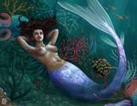  2012 breasts bubble dani_mallada female fish full-length_portrait group marine merfolk monster_girl_(genre) navel nipples not_furry nude portrait solo_focus underwater water 