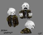  2017 anthro bear cheek_tuft clothed clothing english_text grey_background male mammal open_jacket open_mouth panzery25 polar_bear signature simple_background solo text tuft 