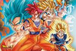  blonde_hair blue_eyes blue_hair clenched_hand dougi dragon_ball dragon_ball_super dragon_ball_z green_eyes grin kamehameha long_hair looking_at_viewer multiple_boys multiple_persona official_art open_mouth outstretched_arm outstretched_hand red_eyes red_hair serious short_hair smile son_gokuu sparkle_background spiked_hair super_saiyan super_saiyan_2 super_saiyan_3 super_saiyan_blue super_saiyan_god very_long_hair wristband 
