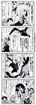 4koma 6+girls =_= ^_^ ahoge arashi_(kantai_collection) asashimo_(kantai_collection) asphyxiation blush boots bow bowtie bunny chin_rest clapping clenched_hand closed_eyes collared_shirt comic dress elbow_gloves eyebrows_visible_through_hair fan fangs gloves greyscale grin hair_between_eyes hair_over_one_eye hair_ribbon hairband hands_on_hips hands_together hat headband highres holding holding_fan kaga3chi kantai_collection long_hair long_sleeves low_twintails messy_hair microphone military military_hat miyuki_(kantai_collection) monochrome multicolored_hair multiple_girls nagatsuki_(kantai_collection) necktie non-human_admiral_(kantai_collection) open_mouth pantyhose peaked_cap ponytail ribbon school_uniform serafuku sharp_teeth shirt short_hair short_sleeves sitting_on_animal sleeveless sleeveless_dress sleeveless_shirt smile sparkle sparkling_eyes strangling suzukaze_(kantai_collection) sweatdrop table tanikaze_(kantai_collection) teeth towel towel_around_neck translated twintails 