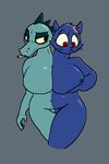 2_heads anthro bea big_breasts breasts cat conjoined crocodile crocodilian duo feline female mae mammal multi_head night_in_the_woods pussy reptile scalie slightly_chubby stuck_together theyton 