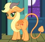  applejack_(mlp) badumsquish bat_wings demon equine female friendship_is_magic horn horse looking_at_viewer mammal membranous_wings moon my_little_pony night pony slit_pupils solo wings 