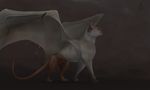  cat claws dragon dsw7 feline feral mammal membranous_wings paws simple_background solo standing wings 