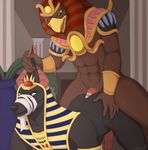  all_fours anal anubis avoid_posting bandage cum deity doggystyle from_behind_position male male/male ra sex smite venerit 