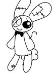  black_and_white bow_tie lagomorph living_plush male mammal monochrome mr._bun-bun plushie rabbit smile the_weaver toybox_pals 