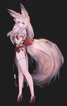 animal_ear_fluff animal_ears ass bad_id bad_pixiv_id black_background blade_&amp;_soul blue_eyes breasts brown_hair dress earrings from_behind full_body hand_on_own_chest high_heels highres jewelry kneepits large_tail legs long_hair long_tail looking_back ludaf lyn_(blade_&amp;_soul) medium_breasts pelvic_curtain shoes sideboob simple_background solo tail thighhighs white_legwear wolf_ears wolf_tail 