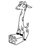  black_and_white eyelashes female giraffe hat living_plush long_neck mammal monochrome nurse_giraffe plushie solo the_weaver toybox_pals 